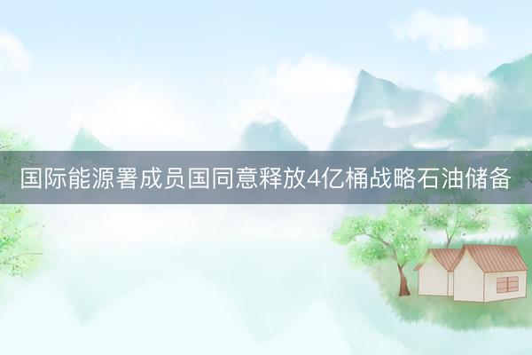 国际能源署成员国同意释放4亿桶战略石油储备