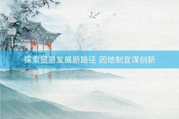 探索贸易发展新路径 因地制宜谋创新