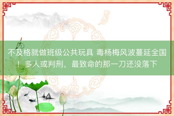 不及格就做班级公共玩具 毒杨梅风波蔓延全国！多人或判刑，最致命的那一刀还没落下