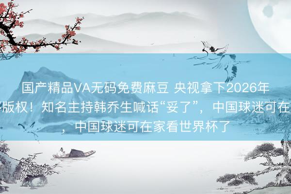 国产精品VA无码免费麻豆 央视拿下2026年美加墨世界杯版权！知名主持韩乔生喊话“妥了”，中国球迷可在家看世界杯了