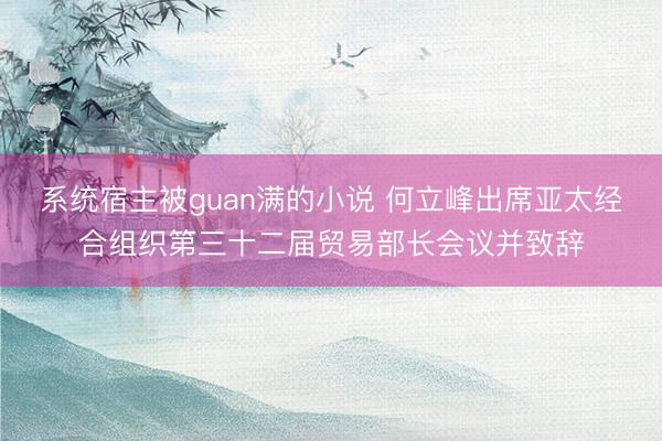 系统宿主被guan满的小说 何立峰出席亚太经合组织第三十二届贸易部长会议并致辞