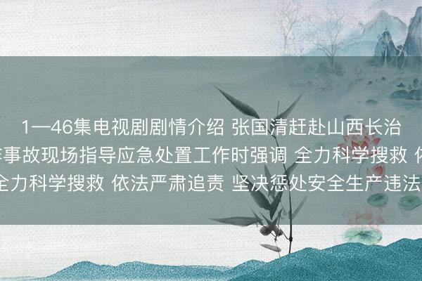 1—46集电视剧剧情介绍 张国清赶赴山西长治市沁源县煤矿瓦斯爆炸事故现场指导应急处置工作时强调 全力科学搜救 依法严肃追责 坚决惩处安全生产违法违规行为