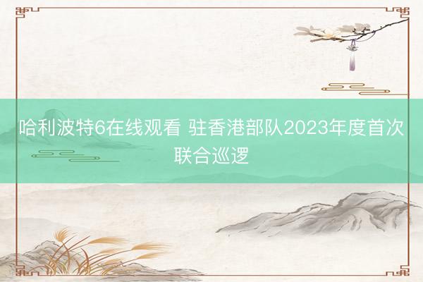 哈利波特6在线观看 驻香港部队2023年度首次联合巡逻