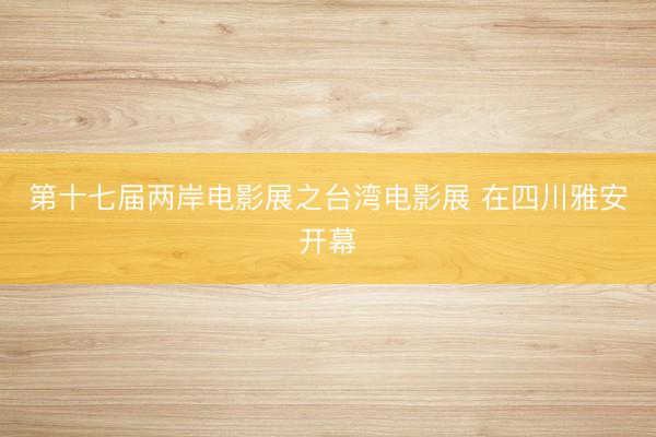第十七届两岸电影展之台湾电影展 在四川雅安开幕