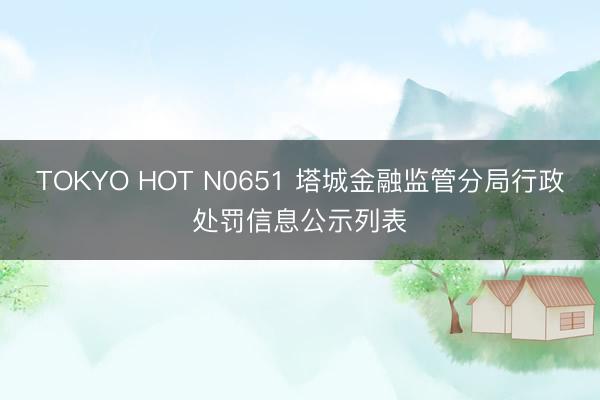 TOKYO HOT N0651 塔城金融监管分局行政处罚信息公示列表