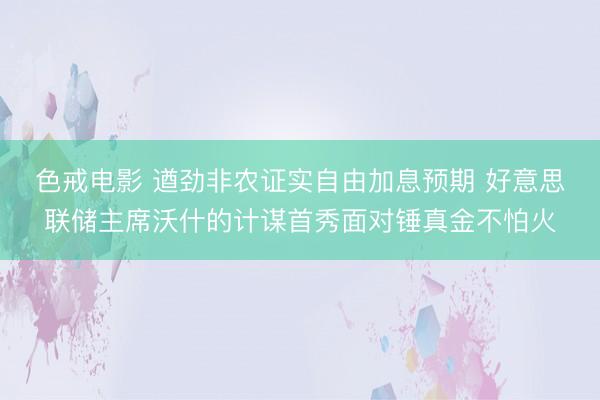 色戒电影 遒劲非农证实自由加息预期 好意思联储主席沃什的计谋首秀面对锤真金不怕火