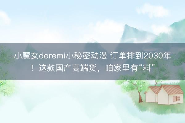 小魔女doremi小秘密动漫 订单排到2030年!这款国产高端货,咱家里有“料”